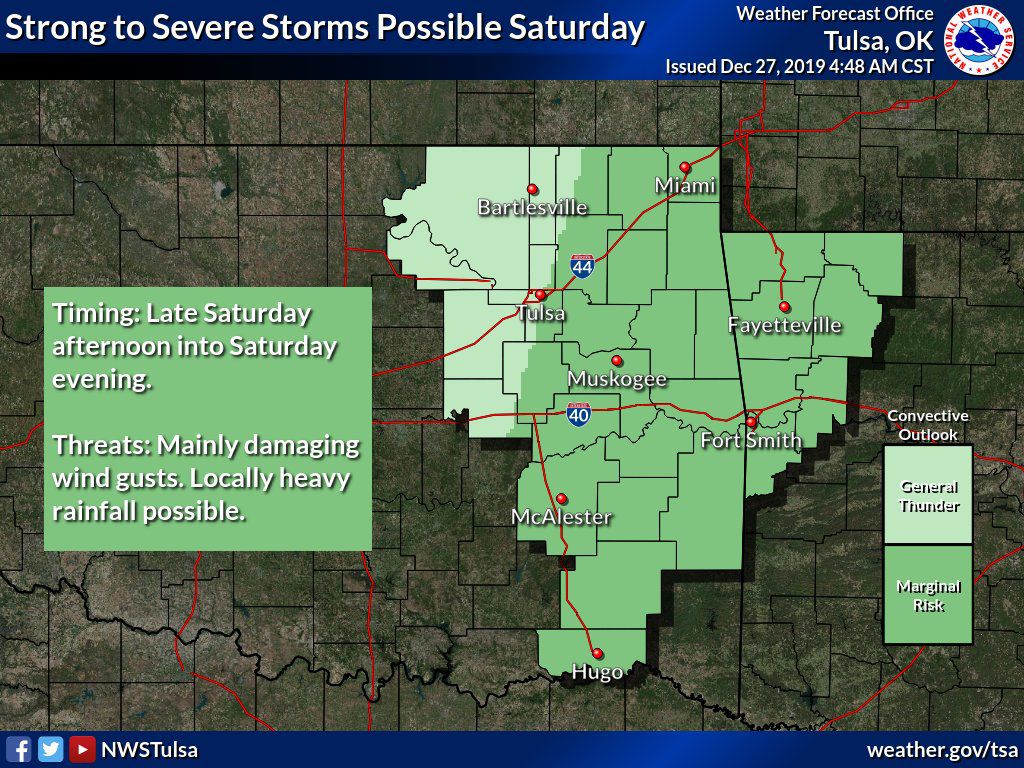 NWS: Severe storms possible Saturday